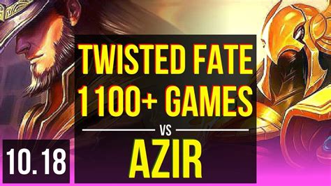 Twisted Fate Vs Azir Mid 30m Mastery Points 1100 Games Kda 31