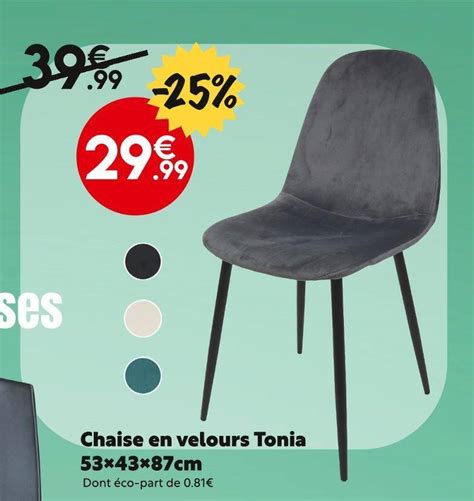 Promo Chaise En Velours Tonia Chez Maxi Bazar