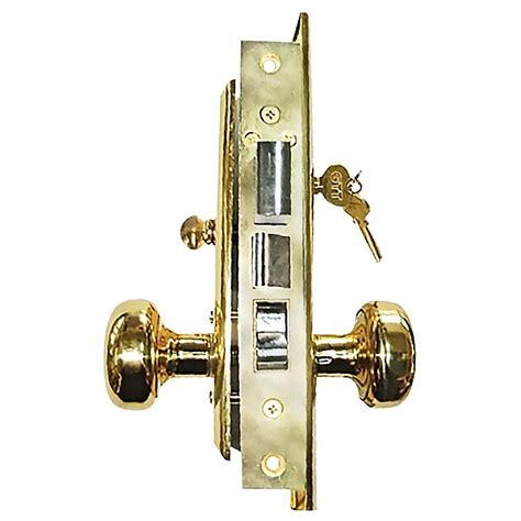 Premier Lock Brass Mortise Entry Right Hand Door Lock Set With 2 1 2 In Backset 2 Sc1 Keys And