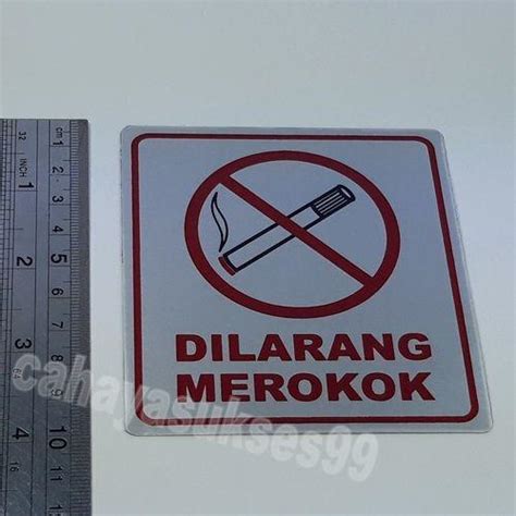 Sticker Plat Anodizing Aluminium Printing Sign Tanda Dilarang Merokok