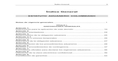 Ejemplo Estatuto Aduanero Colombiano PDF Document