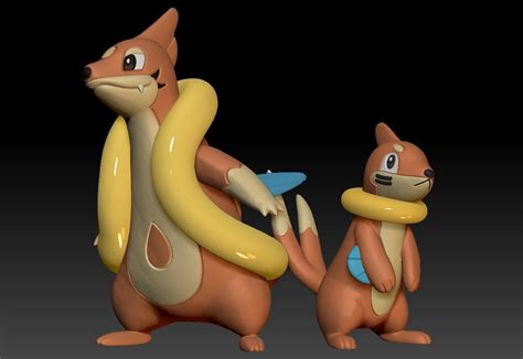 Pokemon Buizel Floatzel D Model D Printable Cgtrader