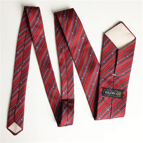 Cartier Mens Neck Tie Classic Red Silk Vintage 80s At 1stdibs Cartier