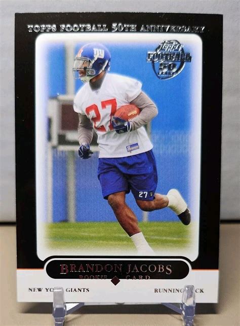 Brandon Jacobs 2005 Topps 50th Anniversary Football Black Insert RC