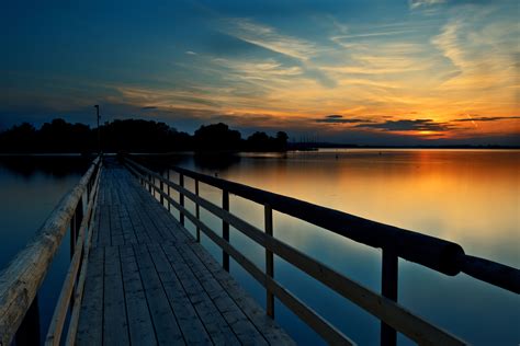 Brown Wooden Dock During Sunset Hd Wallpaper Wallpaper Flare