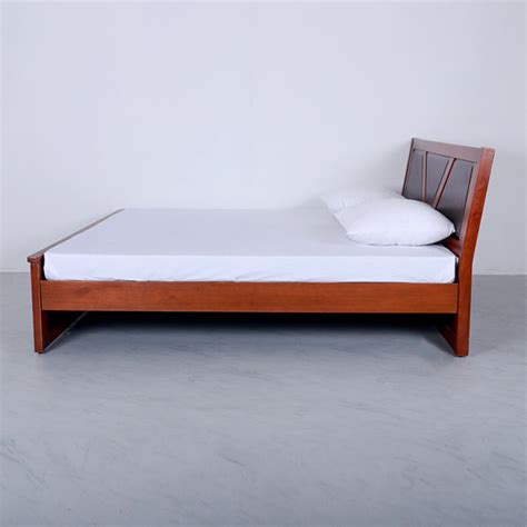 Wooden Double Bed With Headboard - Ekbotes Logs and Lumbers Pvt Ltd