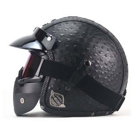 Casque Moto De Marque Unisexe Casque Harley Vintage Moto Casque De