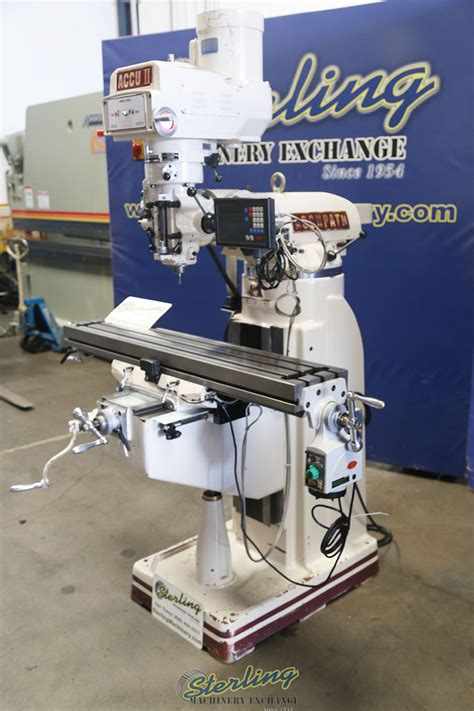 For Sale 9 X 49 Used Accu II Accupath Vertical Knee Milling Machine