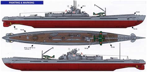 IJN I 400 class Submarine 伊四百型潜水艦 Submarine aircraft carrier type