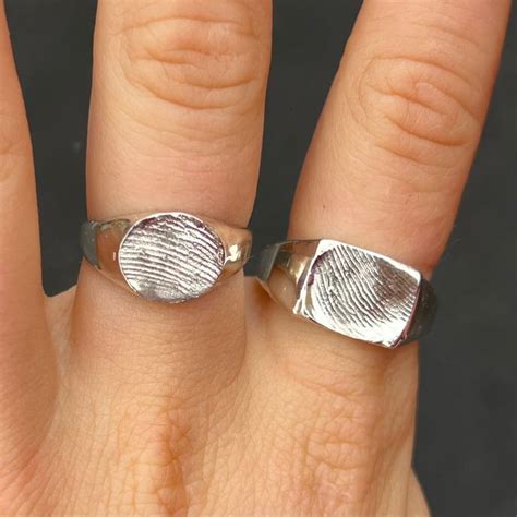 Imprint Signet Ring ~ Silver Silver Fingerprint Signet Ring