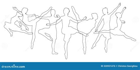 Ballet Dancer Silhouette Dancers Poses Silhouettes Vector Illustration