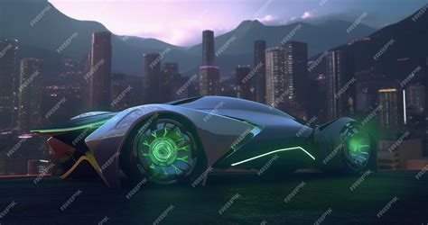 Premium AI Image | Sci fi future and technology with car in city for ...