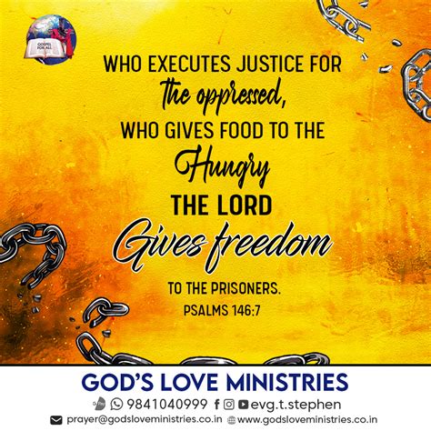 Psalm 146 7 Gods Love Ministries Todays Promise