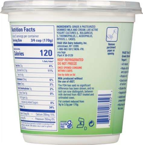 Fage® Total Plain 2% Milkfat Low Fat Greek Strained Yogurt Tub, 32 oz - Pick ‘n Save