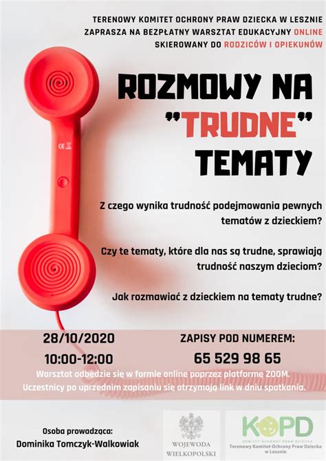 Rozmowy Na Trudne Tematy Warsztat Online Dla Rodzic W