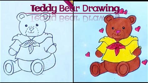 How To Draw A Teddy Bear Drawing With Coloring Teddy Bear Drawing For