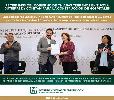 IMSS On Twitter Recibe IMSS Del Gobierno De Chiapas Terrenos En