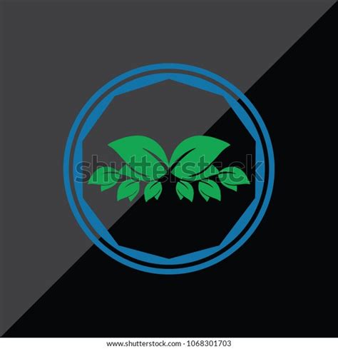 green leaf circle logo stock vector royalty