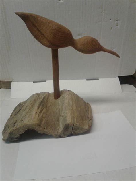 Hand Carved Shorebird on Driftwood, Woodcarving, Carved Bird - Etsy