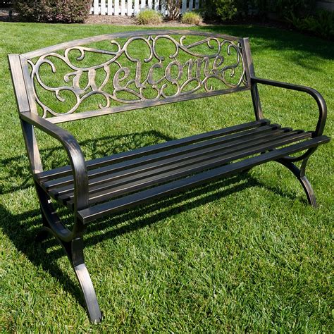 Belleze Outdoor Metal Park Bench & Reviews | Wayfair.ca