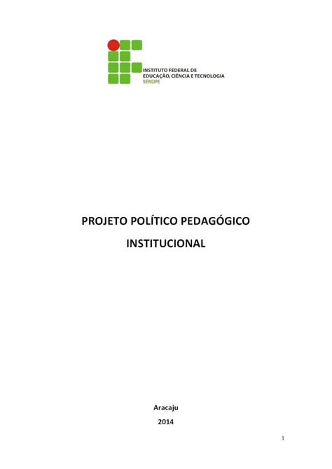 Pdf Projeto Pol Tico Pedag Gico Institucional Instituto Federal De