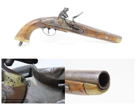 Early 1800 Antique LIEGE Martial Size FLINTLOCK Pistol 65 Caliber