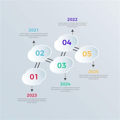 Timeline infografik design geschäftskonzept mit fünf optionen