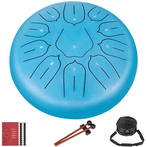 Vevor Steel Tongue Drum 11 Notes 10 Inches Dia Tongue Drum Sky Blue