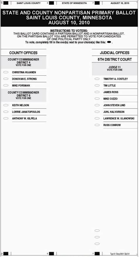 St Louis County Primary Election 2010 Sample Ballot Perfect Duluth Day