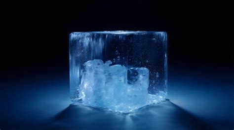 Premium Ai Image Ice Cube On Blue Background Created With Generative Ai