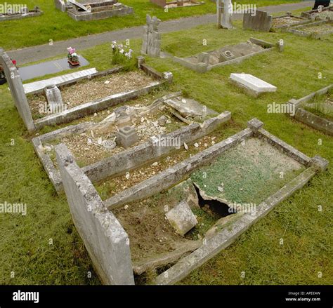 Damaged And Neglected Graves Stock Photo Alamy