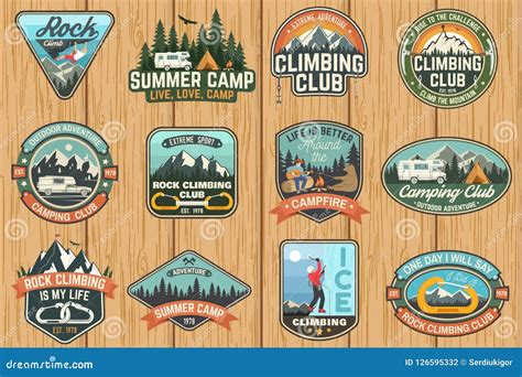 Sistema De Insignias Del Club Y Del Campamento De Verano De La Escalada