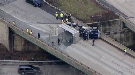 Schuylkill Expressway Eastbound Reopens After Dump Truck Overturns