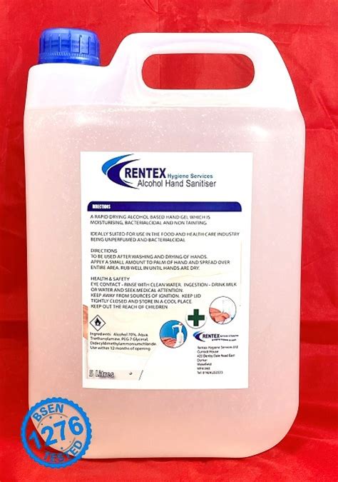 70 Alcohol Hand Sanitiser 5 Litre Liquid Gel Uk Stock