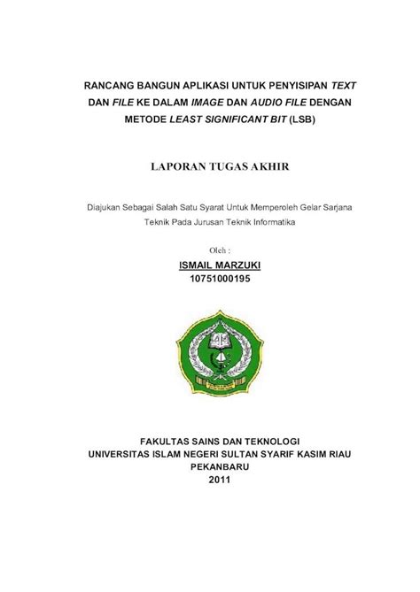 Pdf Laporan Tugas Akhir · Laporan Tugas Akhir Diajukan Sebagai Salah