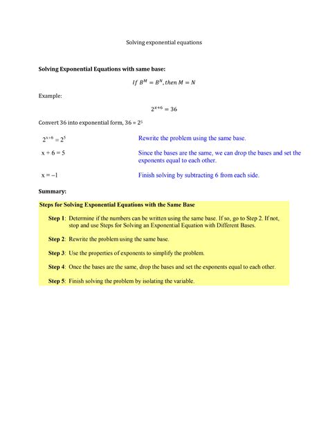 Solved How Do You Solve Exponential Equations Explain How To Solve