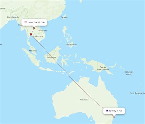 All Flight Routes From Sydney To Udon Thani SYD To UTH Flight Routes