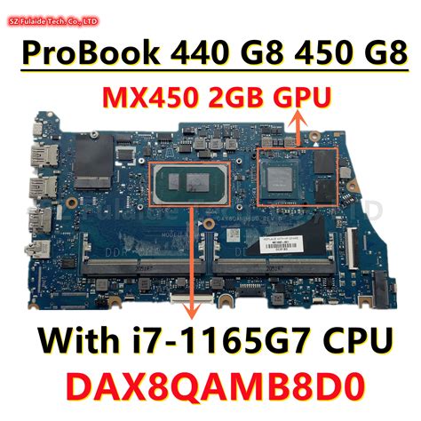 DAX8QAMB8D0 For HP ProBook 440 G8 450 G8 Laptop Motherboard With I3