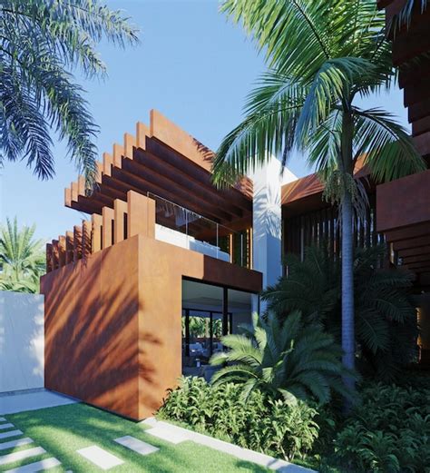 Villa moderna em dubai renderização 3d arquitetura luxuosa casa em