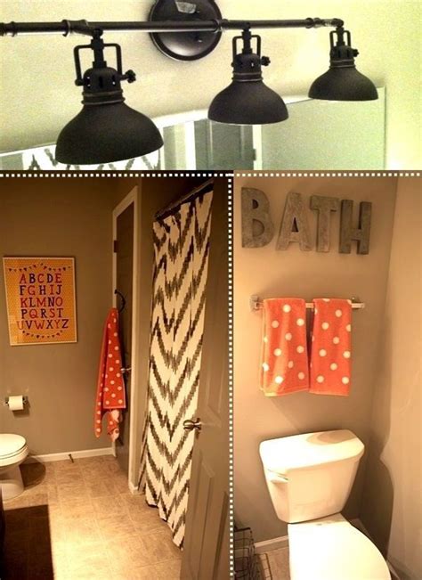 Darling Gray And Coral Bathroom For The Home Pinterest