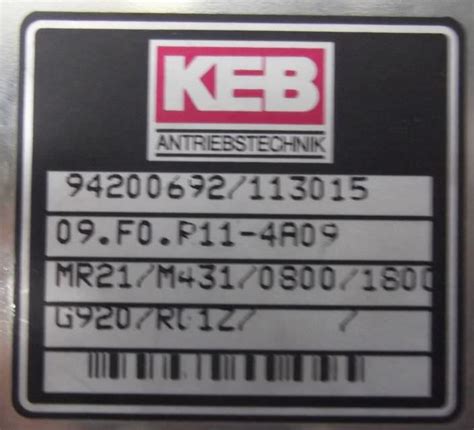 Frequenzumrichter 0 75 KW Von KEB 09 F0 R11 4A09