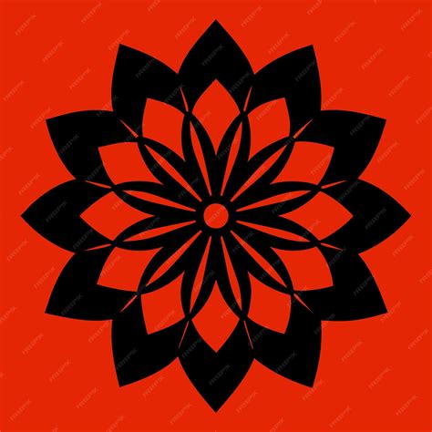 Um Desenho Vermelho E Preto Com Um Fundo Vermelho Que Diz Flor Vetor