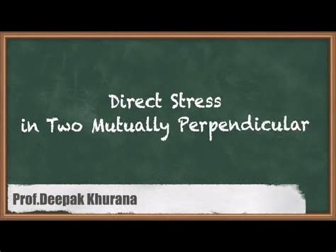 Direct Stress In Two Mutually Perpendicular Planes Explained In