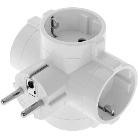 Adaptateur Coud Avec Prises Schuko V En Blanc