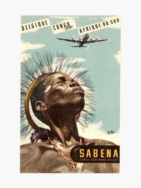 Vintage Poster Belgique Congo Afrique Du Sud Par Sabena Galerie 1 2 3