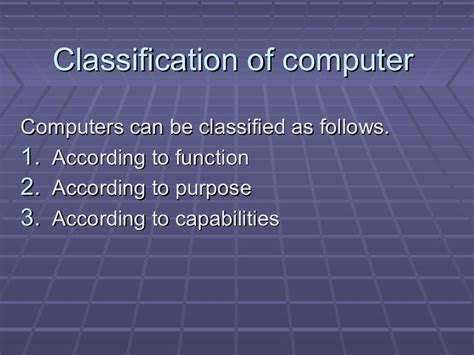 Classification Of Computer