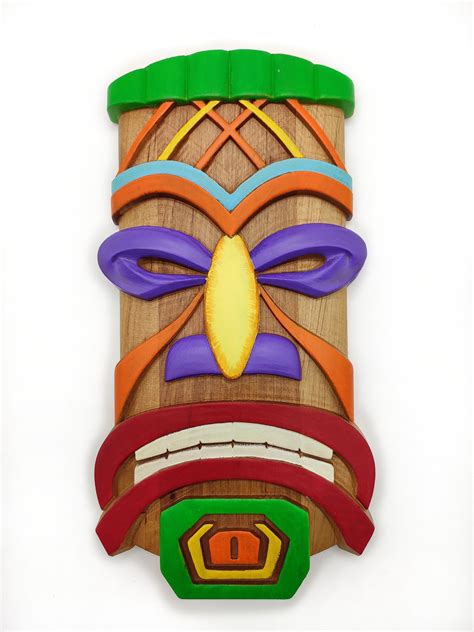 Tiki Mask Wood African Wooden Tiki Mask Wood Decor Wall Etsy