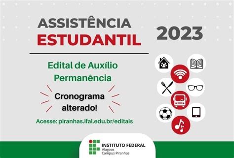 Cronograma do edital de Auxílio Permanência 2023 é alterado Instituto