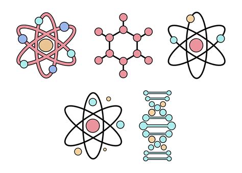 Molecula E Atomo - Conjunto de ícones de molécula e átomo gráfico de ciência estilo ...
