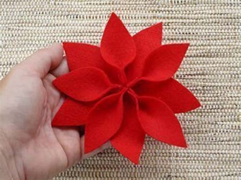 Molde Para Hacer Una Flor De Noche Buena Con Fieltro